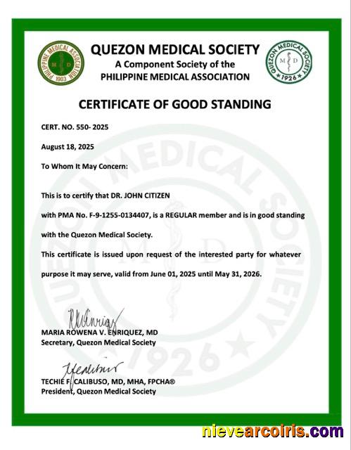 Philippines certificate of good standing, version 5